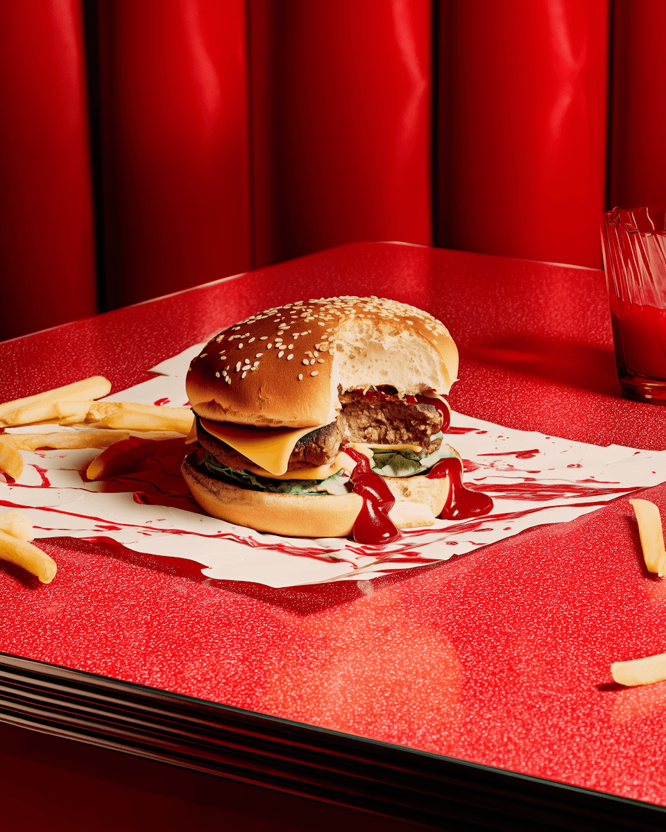 Food Layers Explosion Advertising Concept for Commercial Visuals